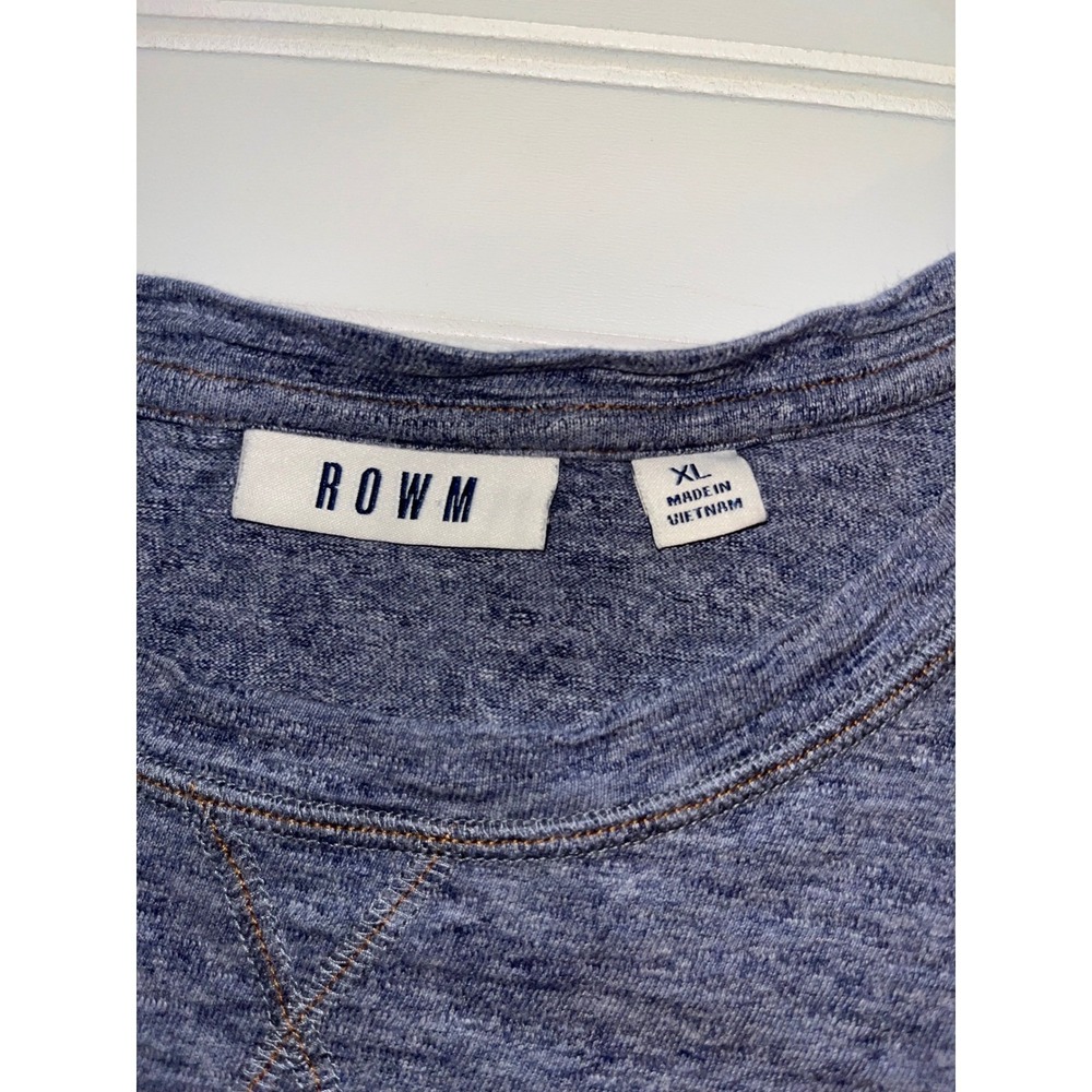 ROWM Mens Blue Heathered Cotton Long Sleeve Crewneck Pullover Sweater XL - Picture 4 of 5